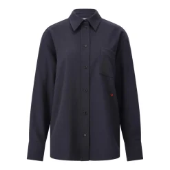 Victoria Beckham Overshirt aus Woll-Mix Dunkelblau Hemd
