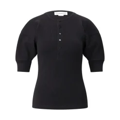 Victoria Beckham T-Shirt mit Ballonärmel Schwarz T-Shirt