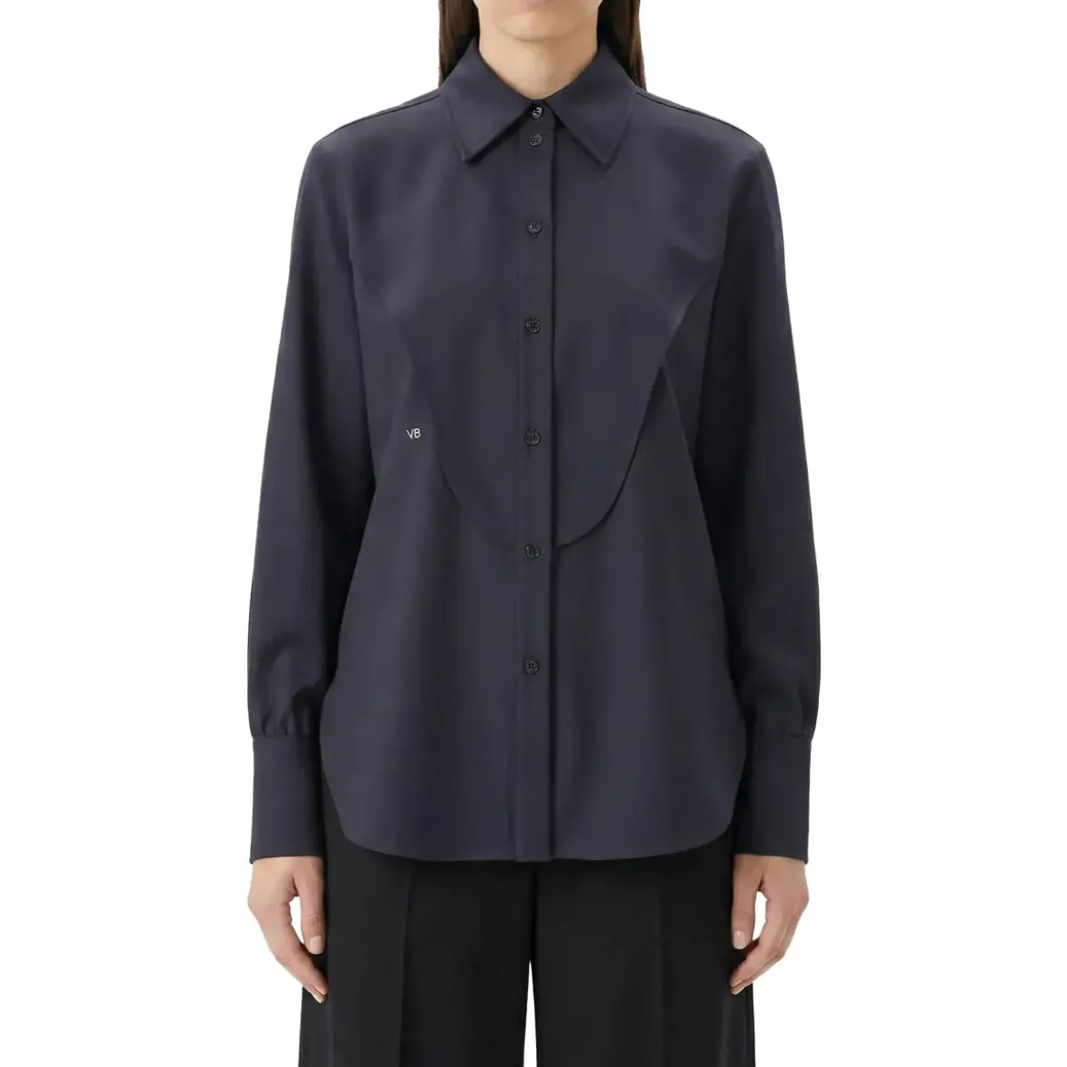 Victoria Beckham Weite Hemdbluse blau Bluse