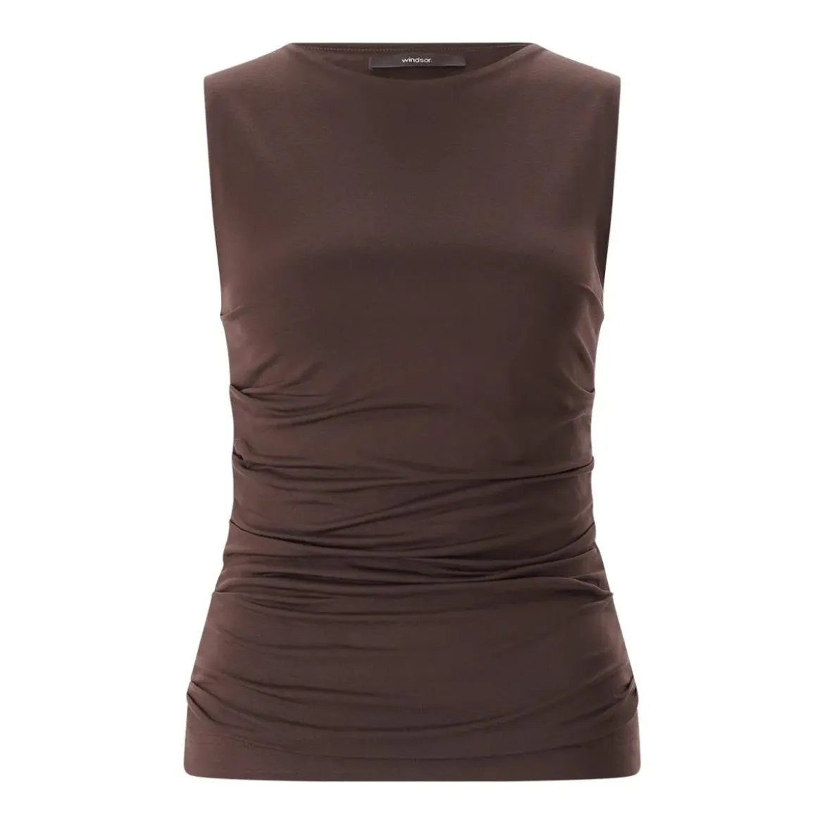 windsor. Gerafftes Top aus Lyocell braun Top