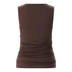 windsor. Gerafftes Top aus Lyocell braun Top