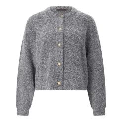windsor. Strickjacke aus Woll-Mix grau Strickjacke