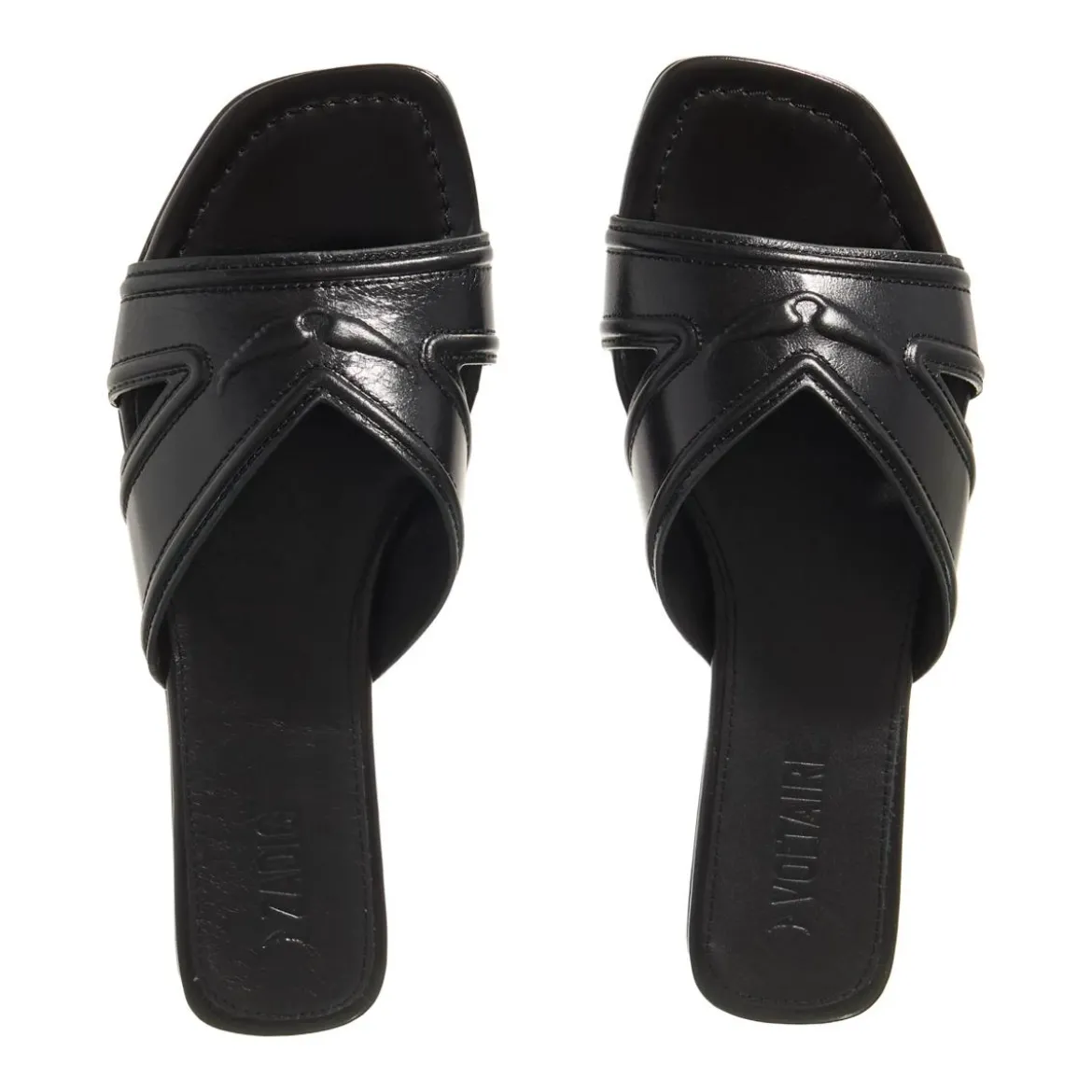 Zadig & Voltaire Azora Mule Vintage Patent Noir Slides