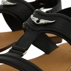 Zadig & Voltaire Caprese Wings Leather Noir Sandalen